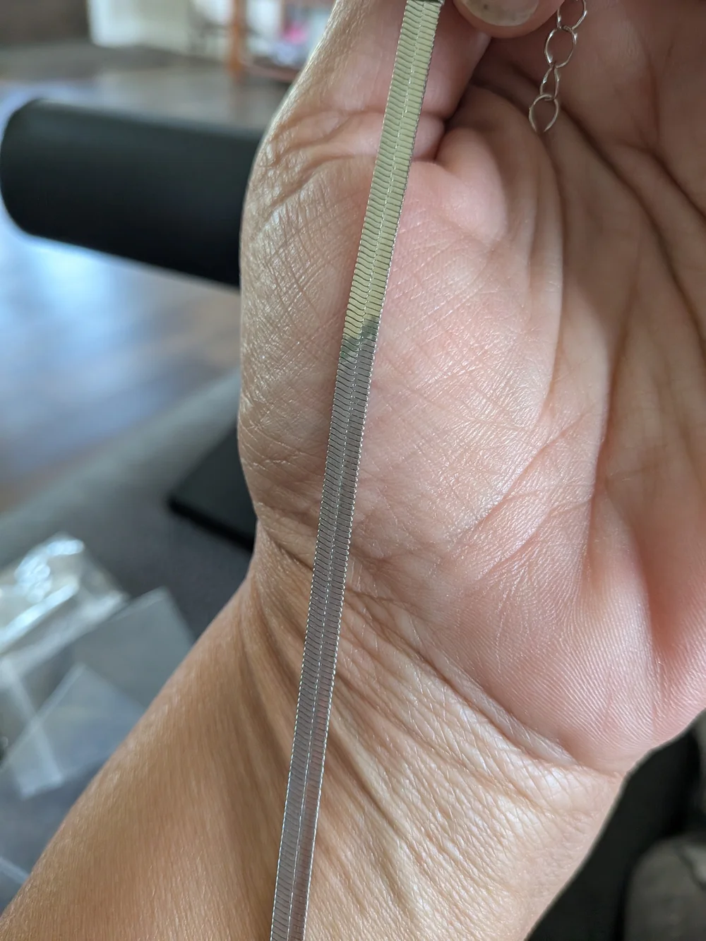 Silver Tone Herringbone Bracelet Unbranded
